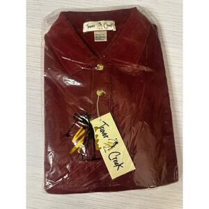 Traver Creek Large Mens Burgundy Cotton Pique Short Sleeve Polo Shirt NWT